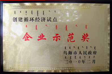 2010年烏海市企業(yè)示范獎